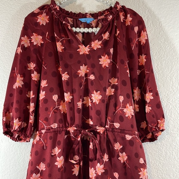 DRAPER JAMES Martina Popover Midi In Magnolia Dot Floral Size Medium - Picture 2 of 16